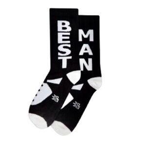 NWT Unisex Best Man Tuxedo Socks - Black & White Wedding Statement Socks